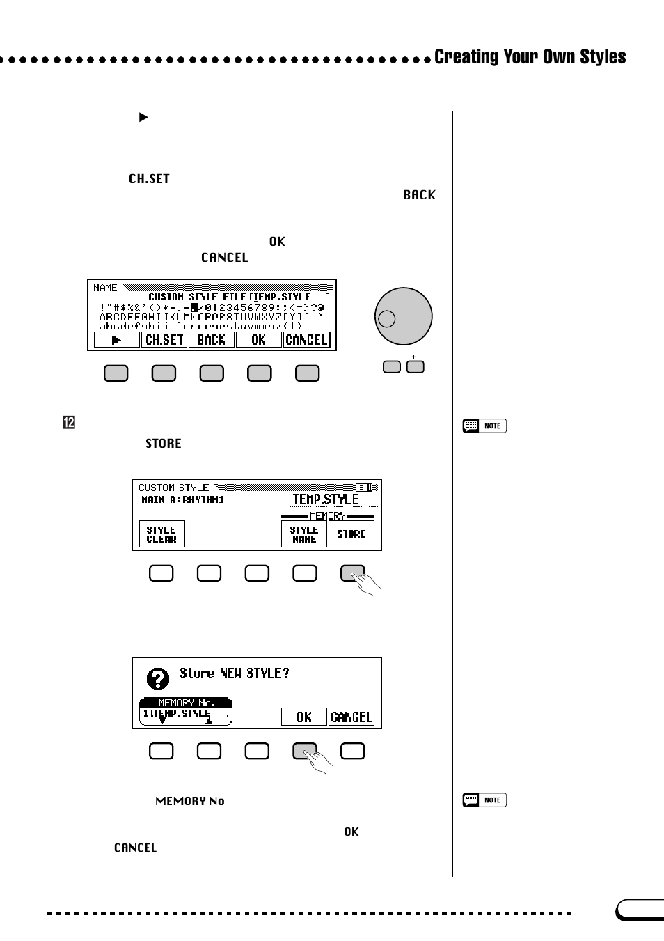Creating your own styles, Store the custom style | Yamaha CVP-103M  EN User Manual | Page 79 / 178