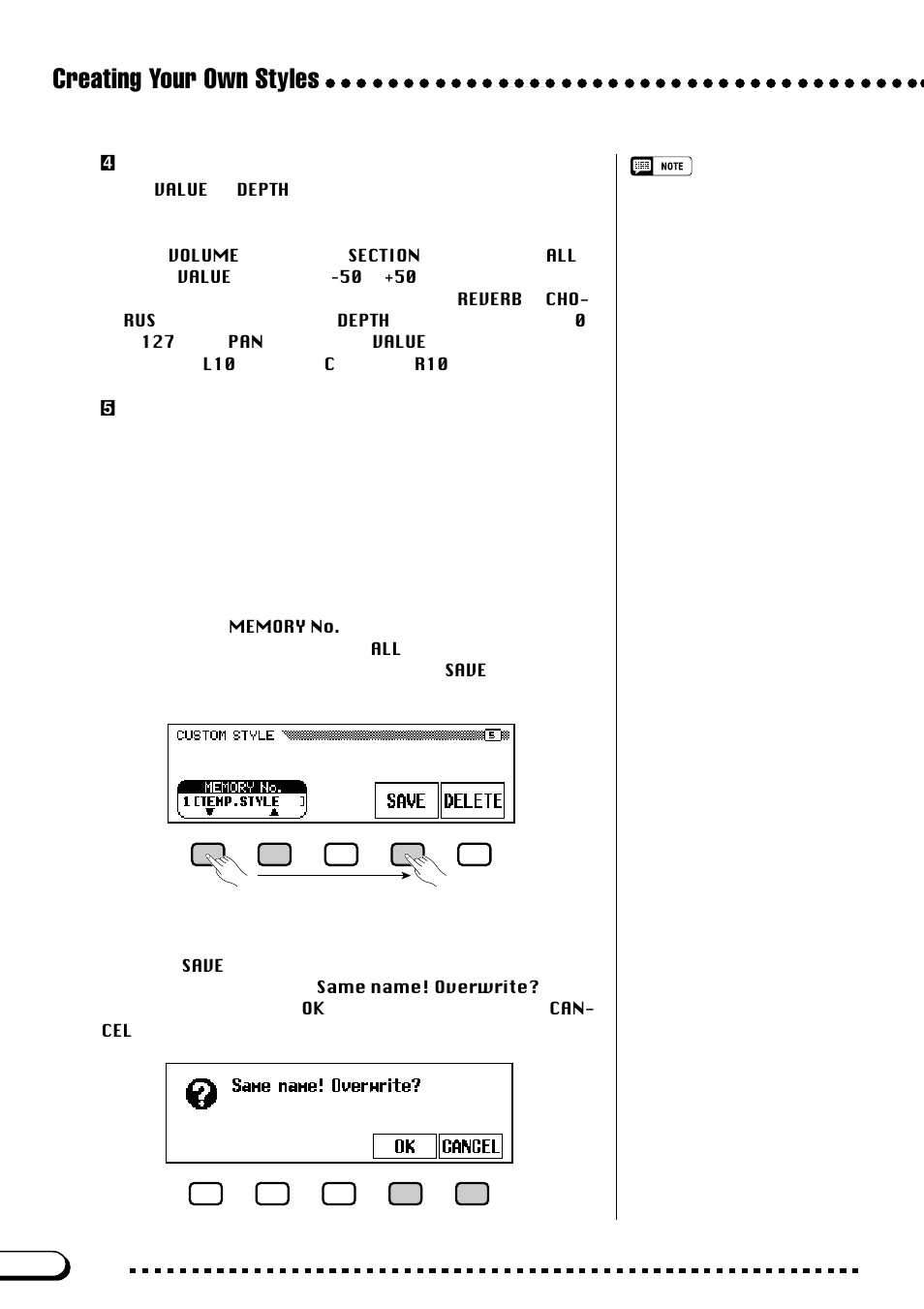 Creating your own styles, Saving styles to disk | Yamaha CVP-103M  EN User Manual | Page 82 / 178