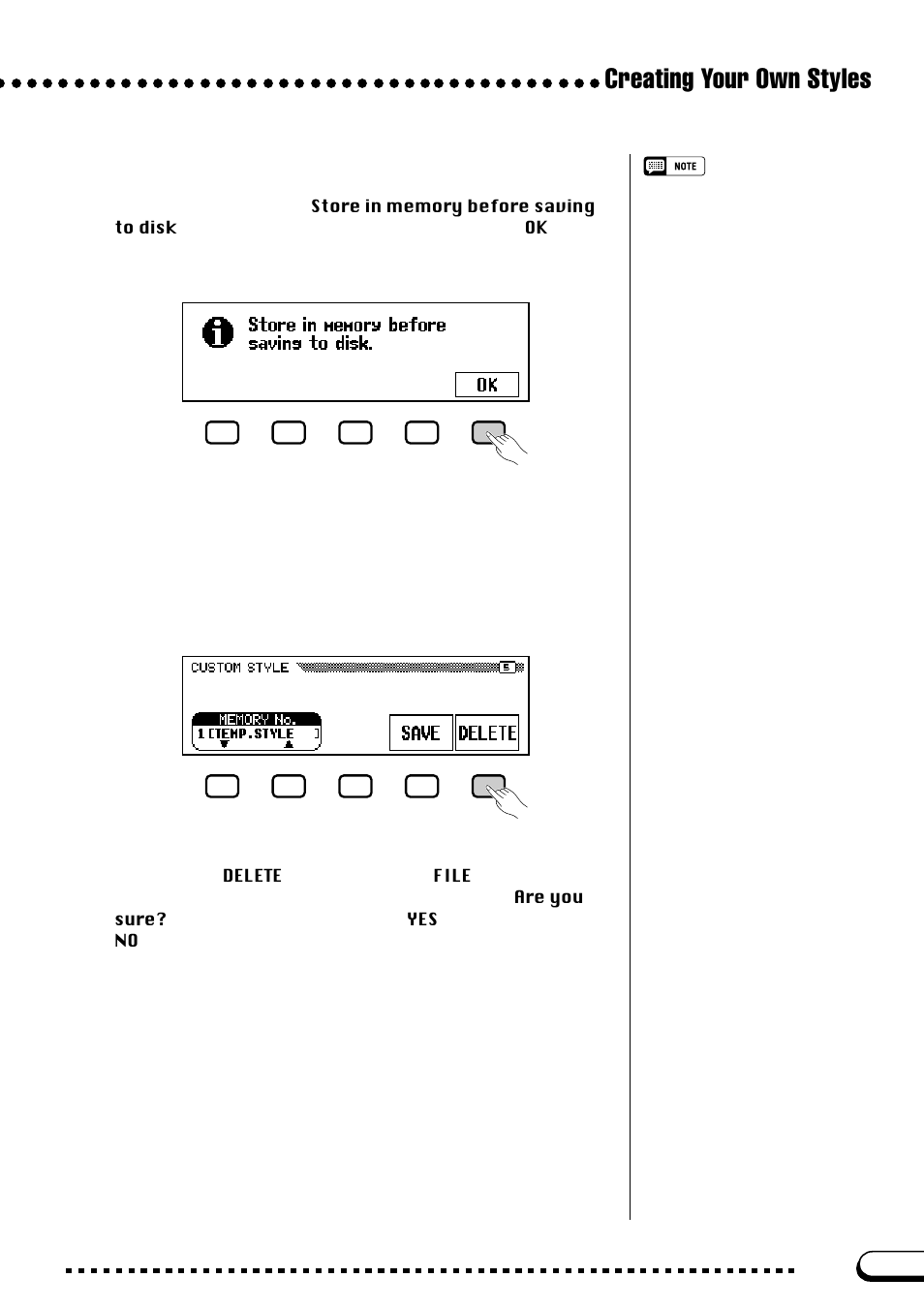 Creating your own styles | Yamaha CVP-103M  EN User Manual | Page 83 / 178