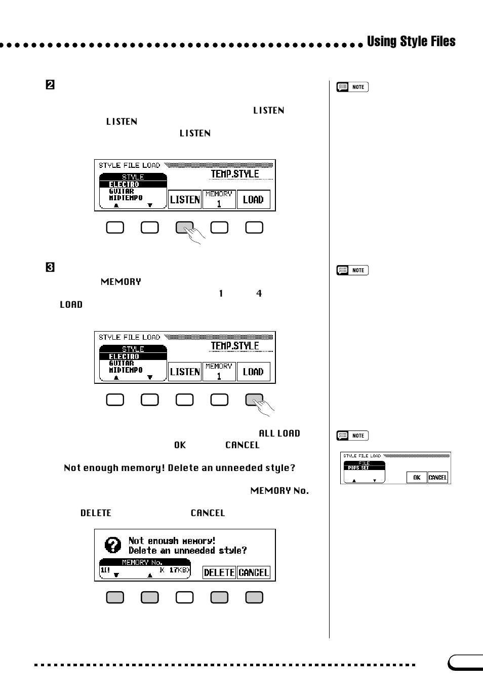 Using style files, Xselect a style file | Yamaha CVP-103M  EN User Manual | Page 87 / 178