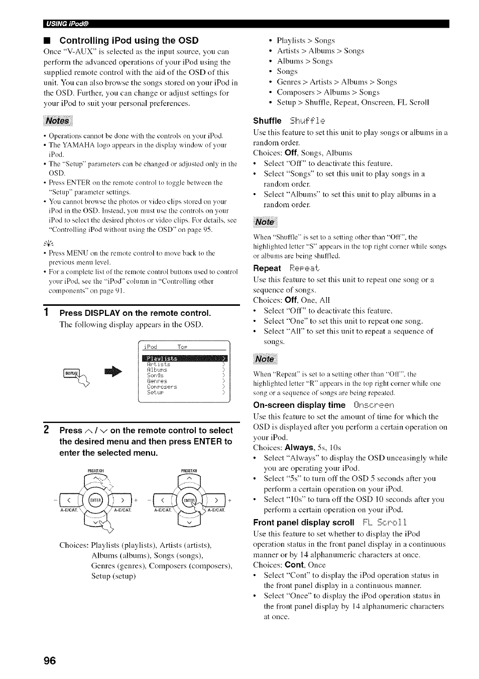 1 press display on the remote control, Repeat icepfjai | Yamaha HTR-5950 User Manual | Page 100 / 116