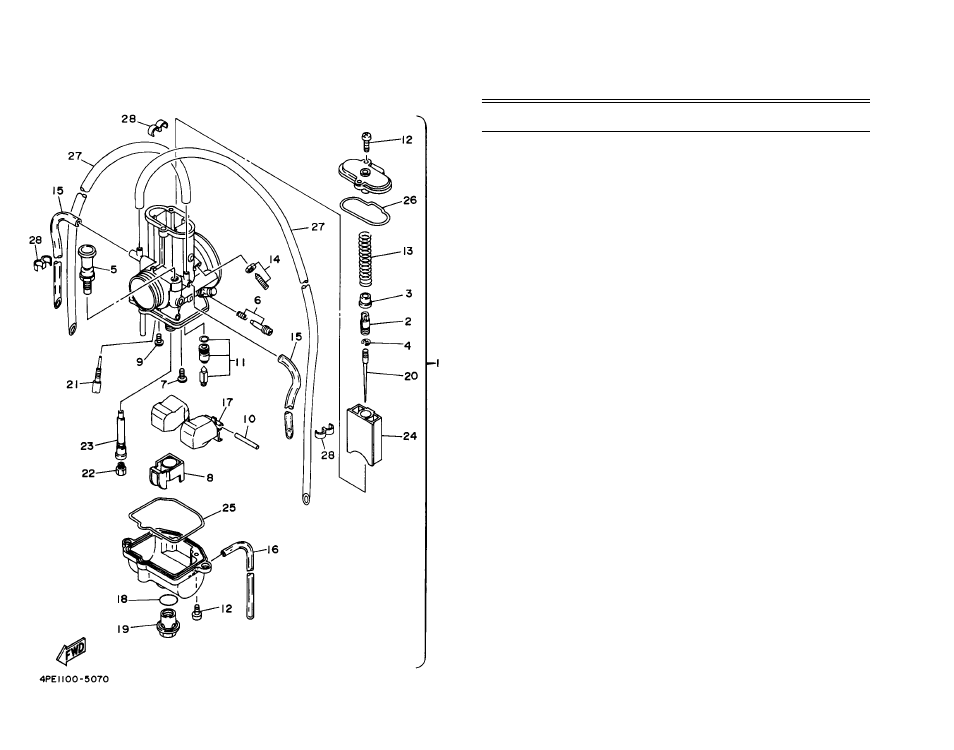 Carburetor | Yamaha YZ125K1 User Manual | Page 12 / 53