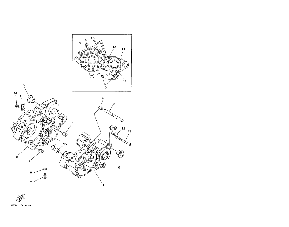 Crankcase | Yamaha YZ125K1 User Manual | Page 15 / 53