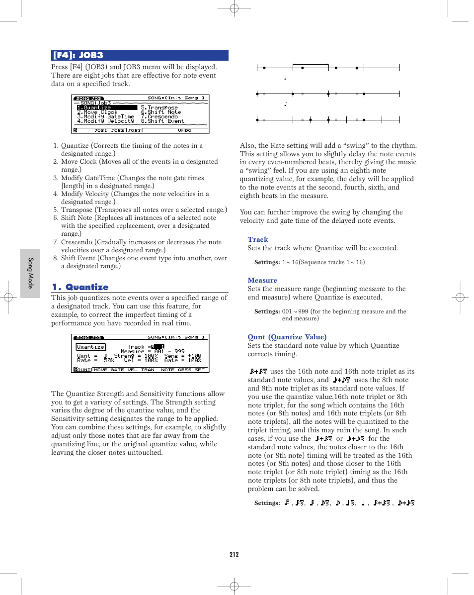 F4:job3, Quantize | Yamaha EX5R User Manual | Page 212 / 304