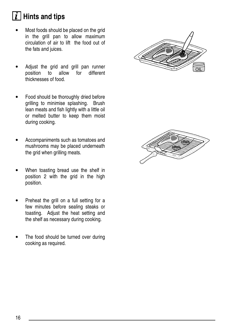 Hints and tips | Zanussi ZCG7551 User Manual | Page 16 / 44