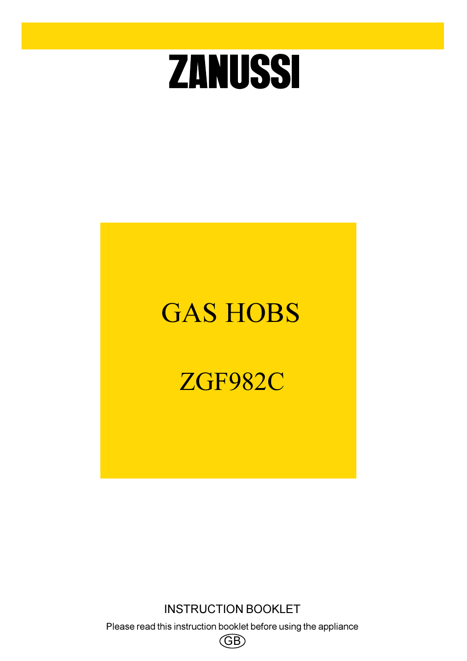 Zanussi ZGF982C User Manual | 16 pages