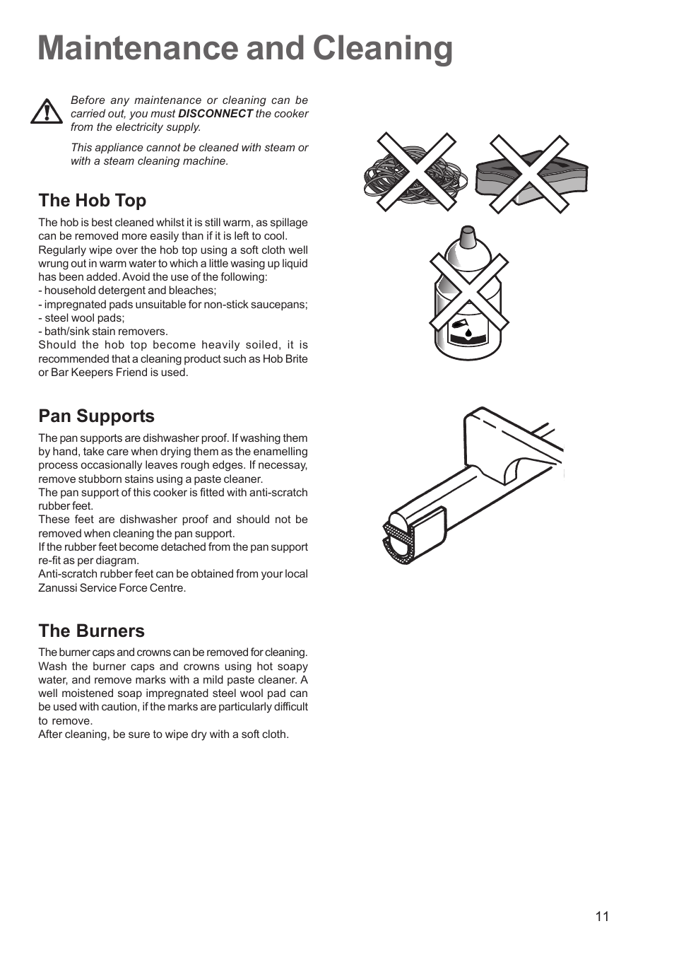 Maintenance and cleaning | Zanussi ZCM 640 ZCM 641 User Manual | Page 11 / 20