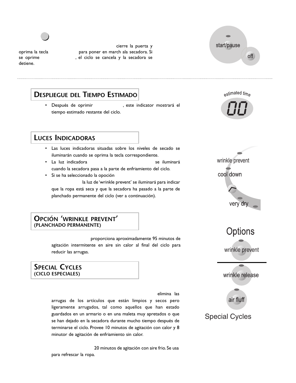 Paso 5, Special cycles | Maytage Neptune Dryer MD55 User Manual | Page 31 / 36