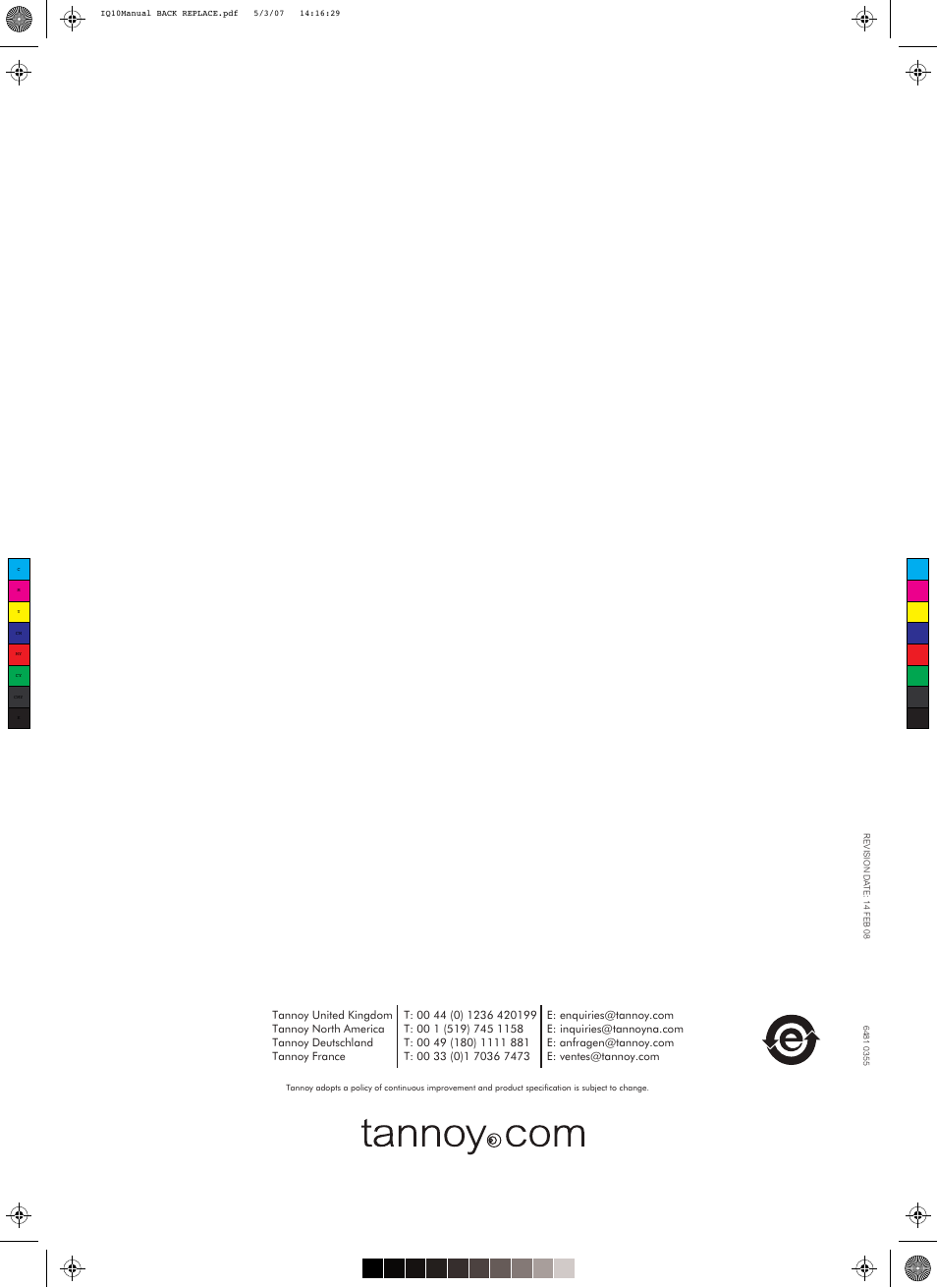 Tannoy iQ 10 User Manual | Page 24 / 24