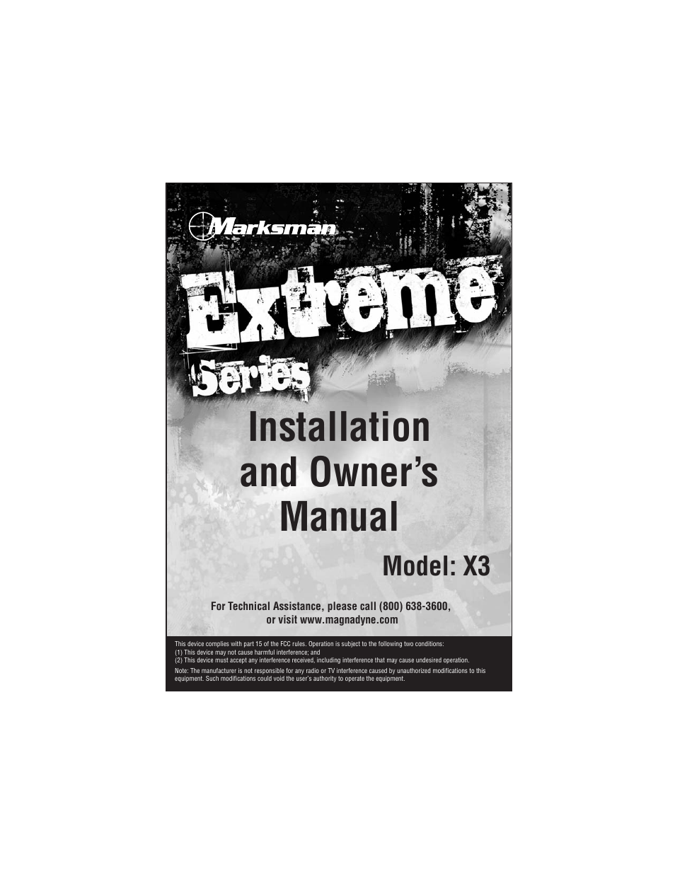 Marksman Series X3 User Manual | 12 pages