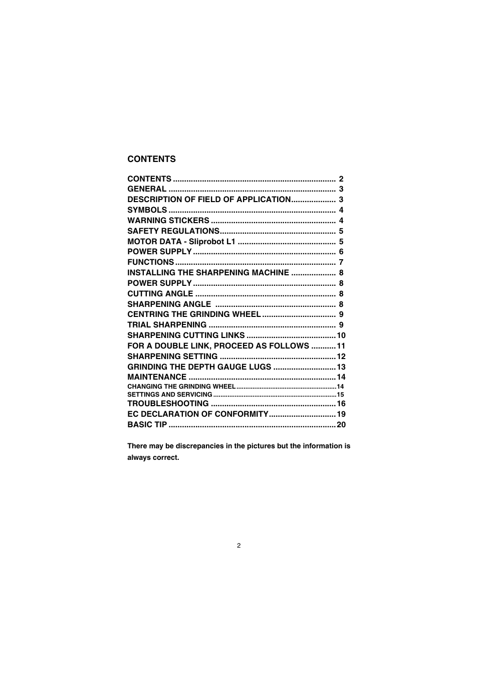 Sliprobot L1 User Manual | Page 2 / 20