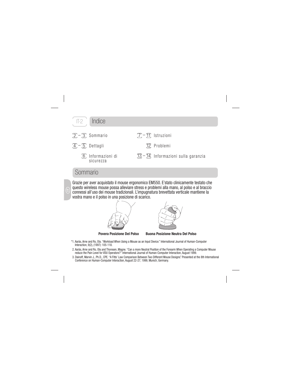 Indice sommario, It-2 | 3M EM 550GPS User Manual | Page 58 / 98