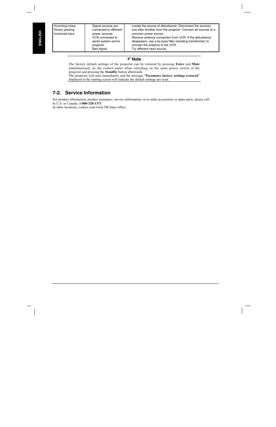 2. service information, 2. s, Ervice | Nformation | 3M MP8760 User Manual | Page 27 / 35