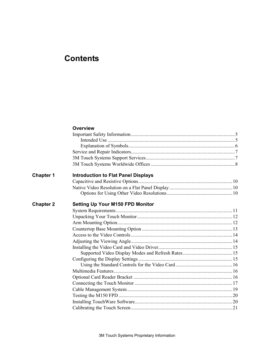 3M MicroTouch M150 User Manual | Page 3 / 33