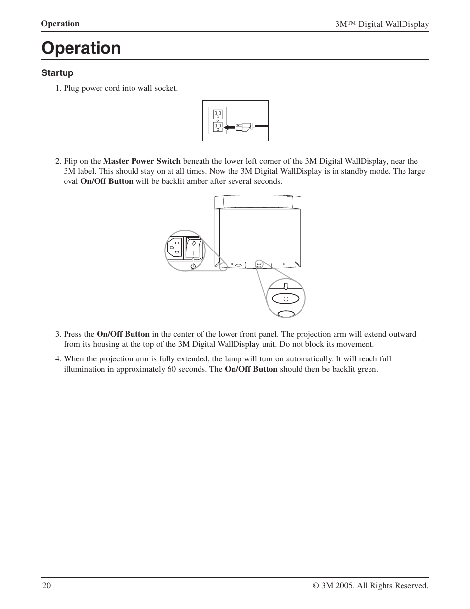 Operation, Startup | 3M 9000PD User Manual | Page 20 / 46