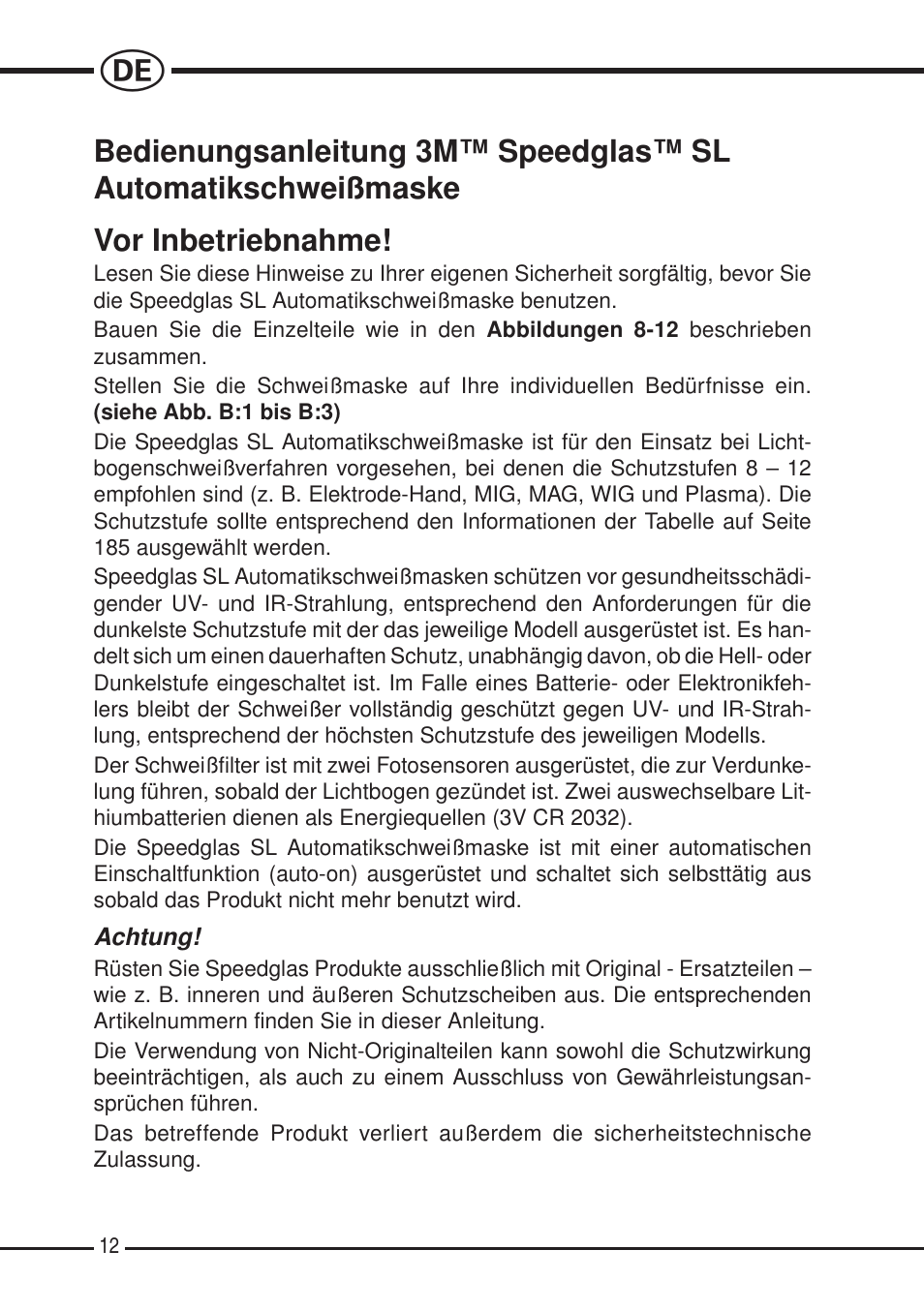 3M SPEEDGLAS SL User Manual | Page 12 / 187