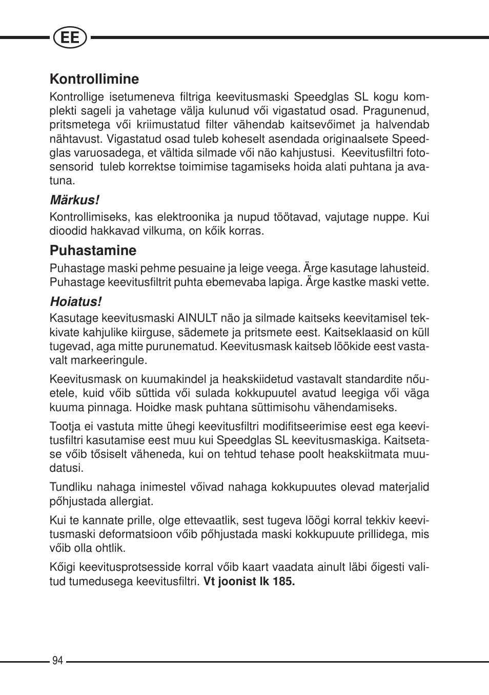 3M SPEEDGLAS SL User Manual | Page 94 / 187