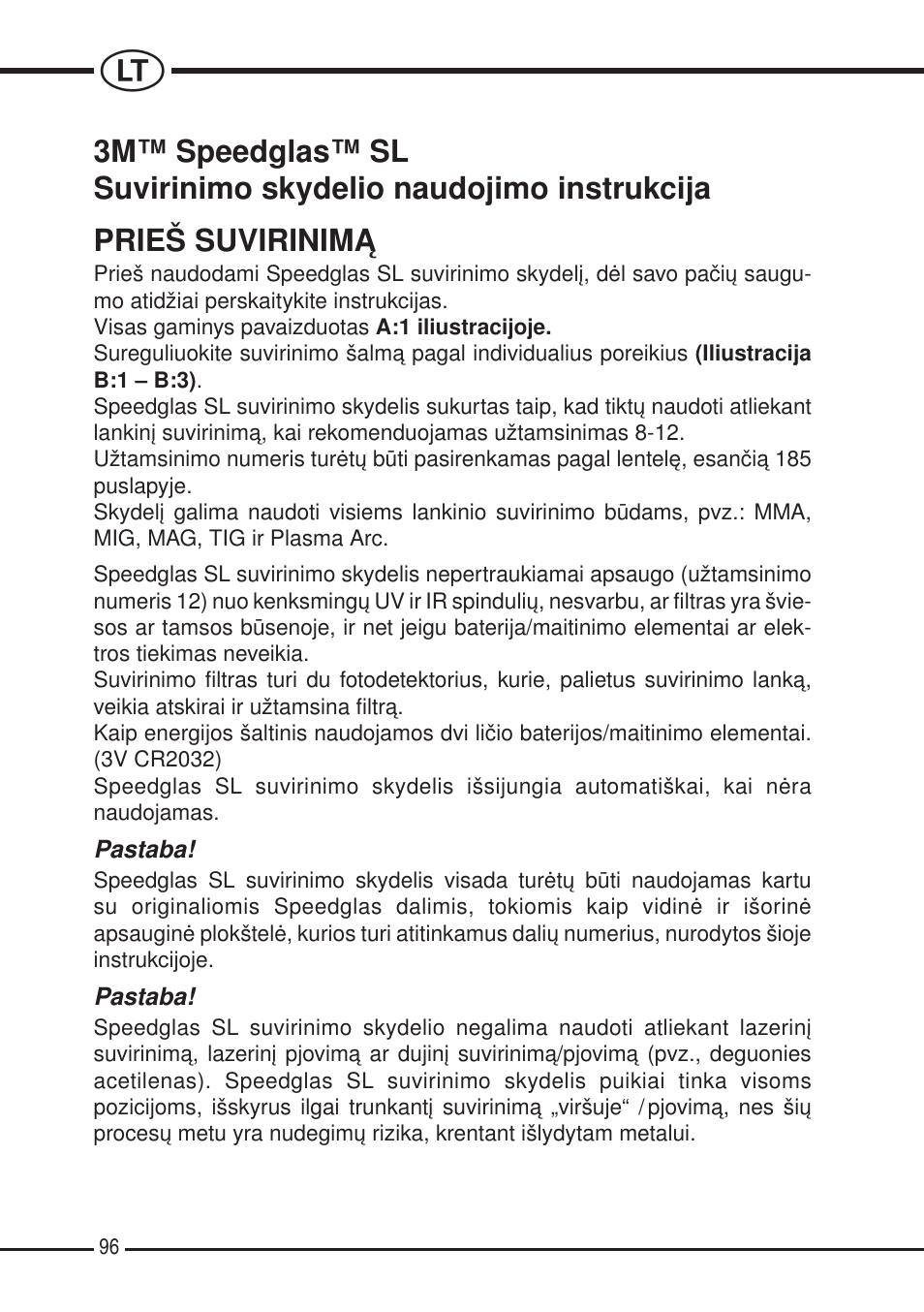 3M SPEEDGLAS SL User Manual | Page 96 / 187