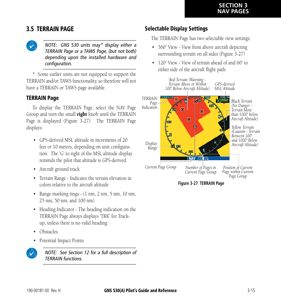 5 terrain page | Garmin GNS 530 User Manual | Page 51 / 288