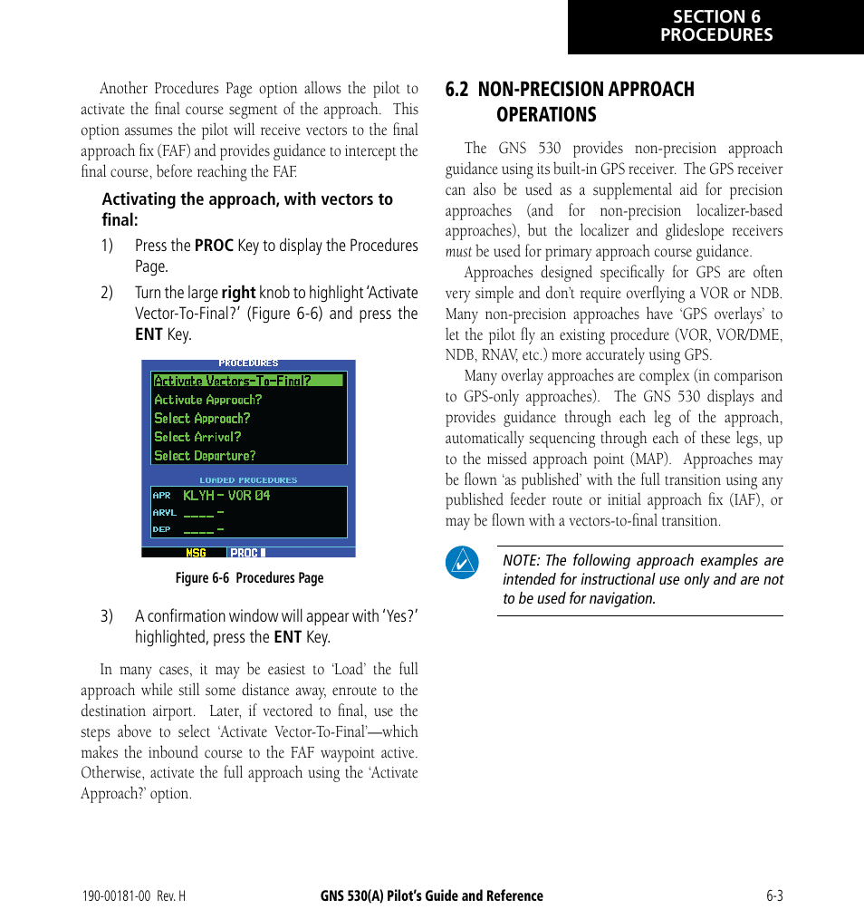 2 non-precision approach operations, 2 non-precision approach operations -3 | Garmin GNS 530 User Manual | Page 85 / 288