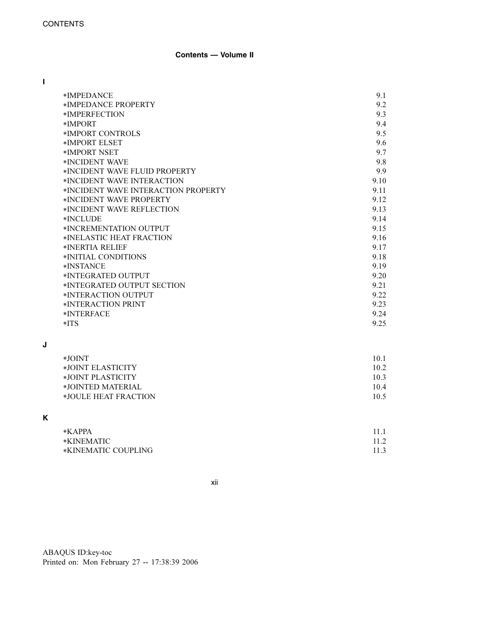 ABAQUS Volume II: I–Z User Manual | Page 14 / 628