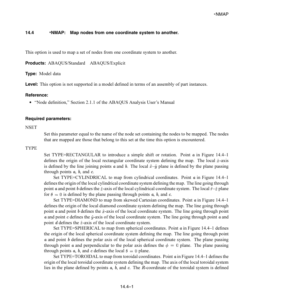 Required parameters | ABAQUS Volume II: I–Z User Manual | Page 195 / 628