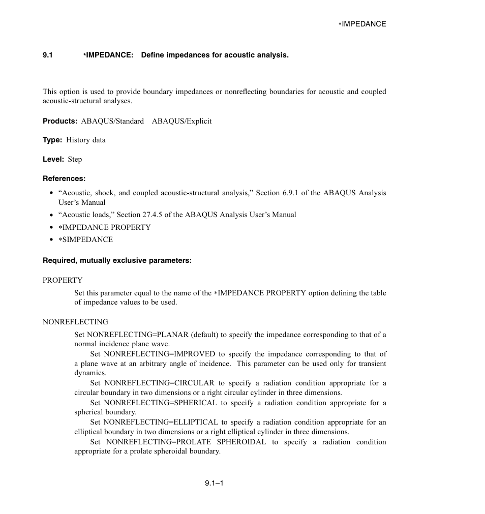 Required, mutually exclusive parameters | ABAQUS Volume II: I–Z User Manual | Page 23 / 628