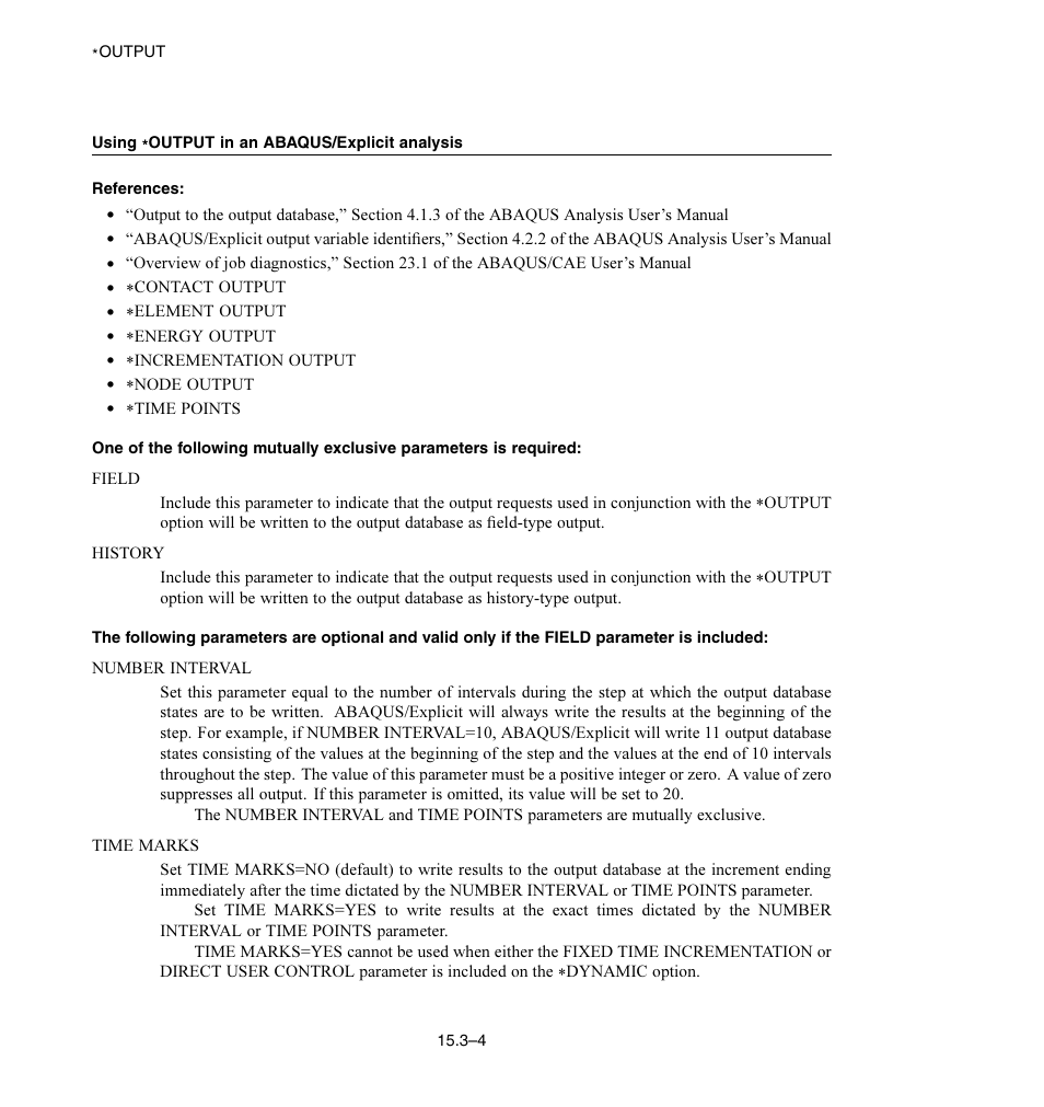 Using * output in an abaqus/explicit analysis | ABAQUS Volume II: I–Z User Manual | Page 232 / 628