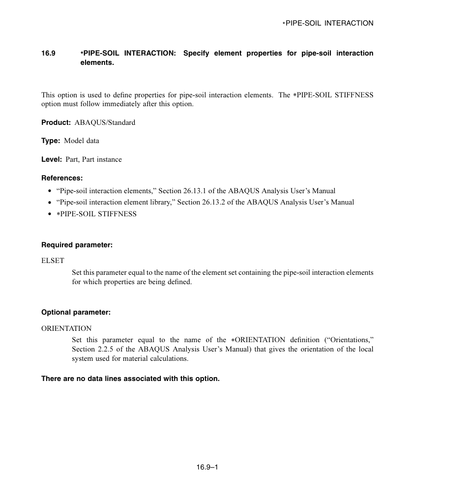 Required parameter, Optional parameter | ABAQUS Volume II: I–Z User Manual | Page 263 / 628