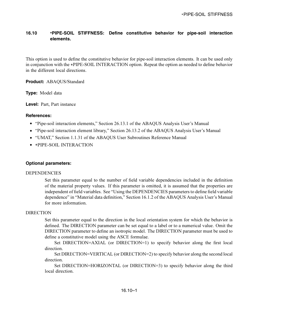 Optional parameters | ABAQUS Volume II: I–Z User Manual | Page 265 / 628