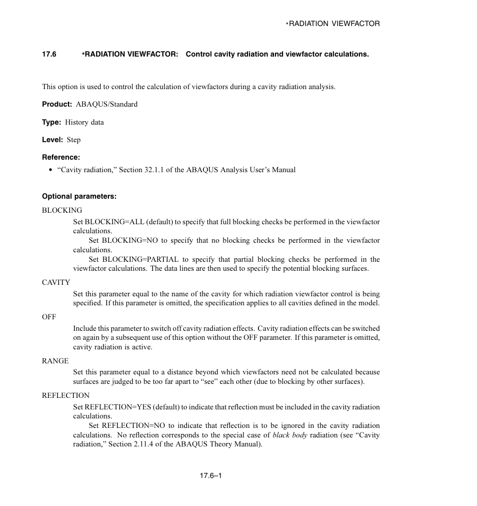 Optional parameters | ABAQUS Volume II: I–Z User Manual | Page 327 / 628