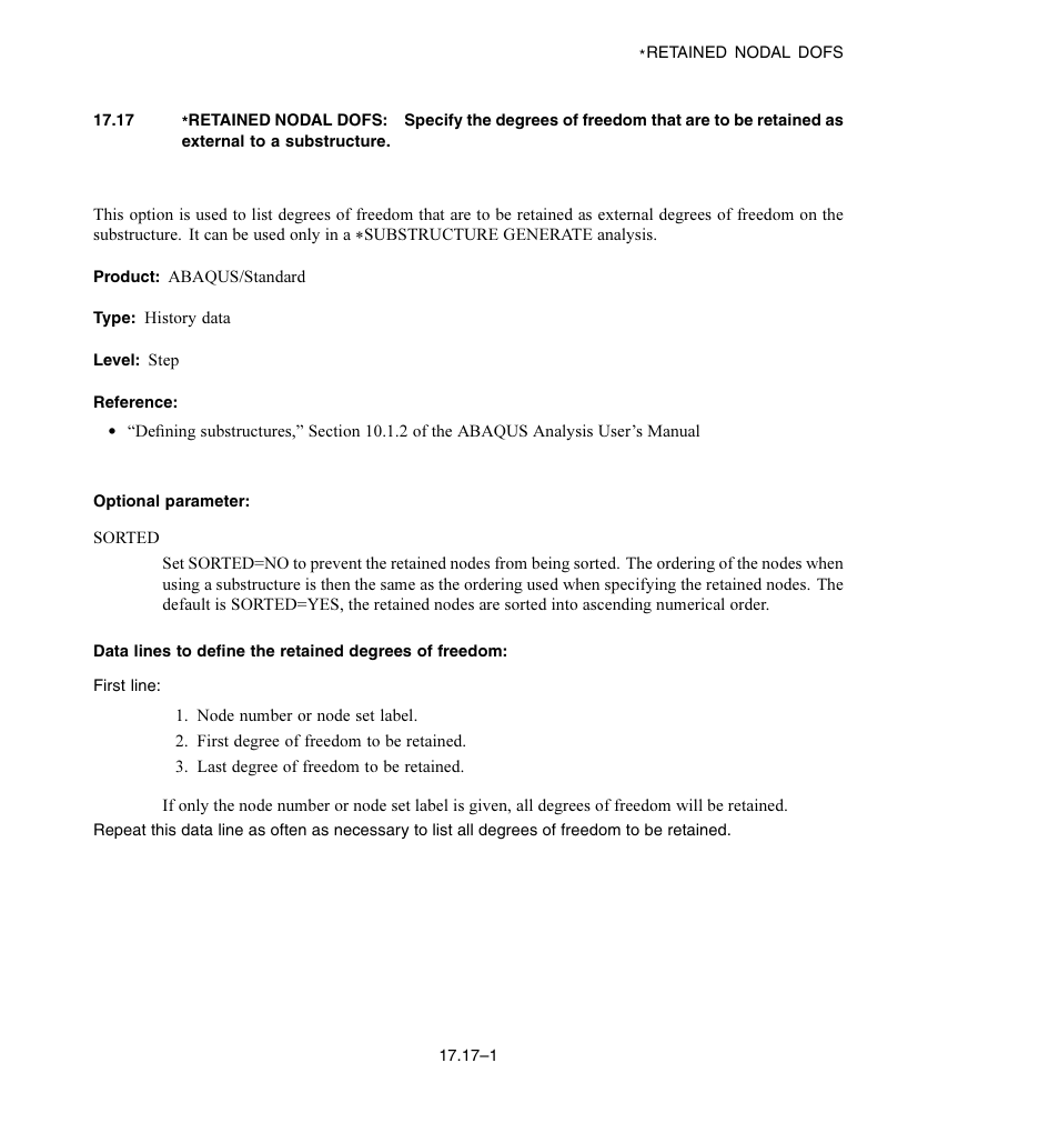 Optional parameter | ABAQUS Volume II: I–Z User Manual | Page 365 / 628