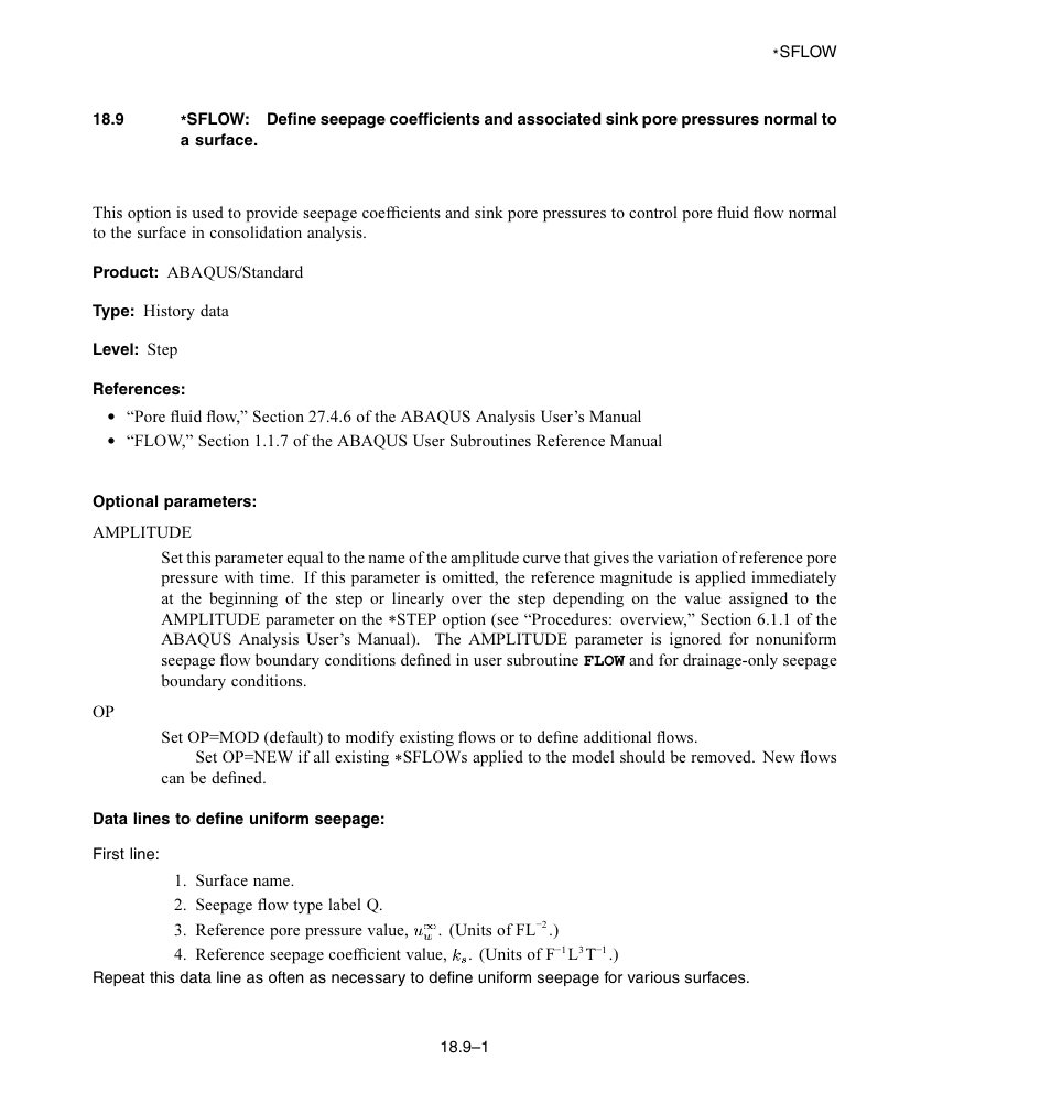 Optional parameters | ABAQUS Volume II: I–Z User Manual | Page 405 / 628