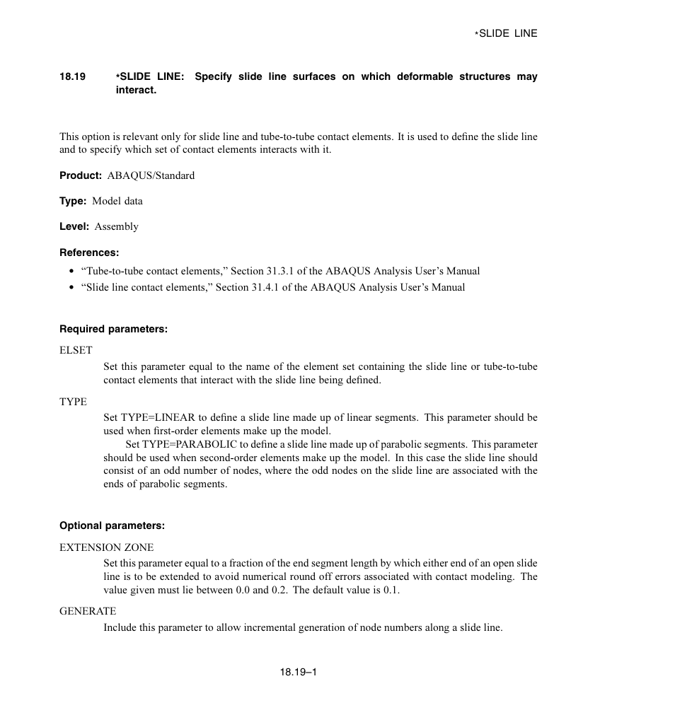 Required parameters, Optional parameters | ABAQUS Volume II: I–Z User Manual | Page 431 / 628