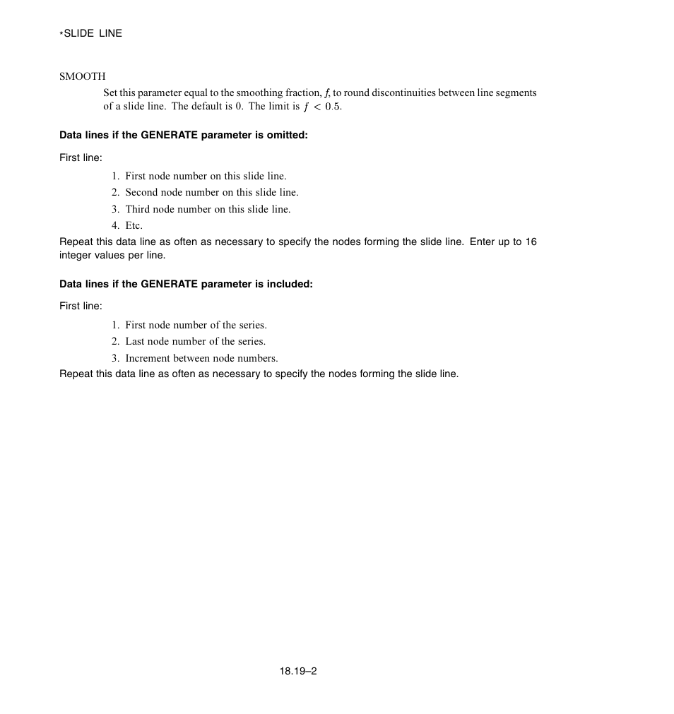 Data lines if the generate parameter is omitted, Data lines if the generate parameter is included | ABAQUS Volume II: I–Z User Manual | Page 432 / 628