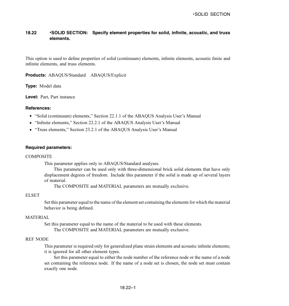 Required parameters | ABAQUS Volume II: I–Z User Manual | Page 439 / 628