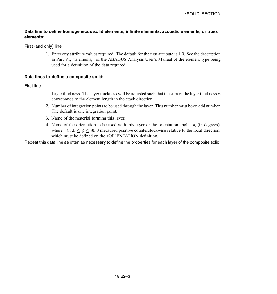 Data lines to define a composite solid | ABAQUS Volume II: I–Z User Manual | Page 441 / 628