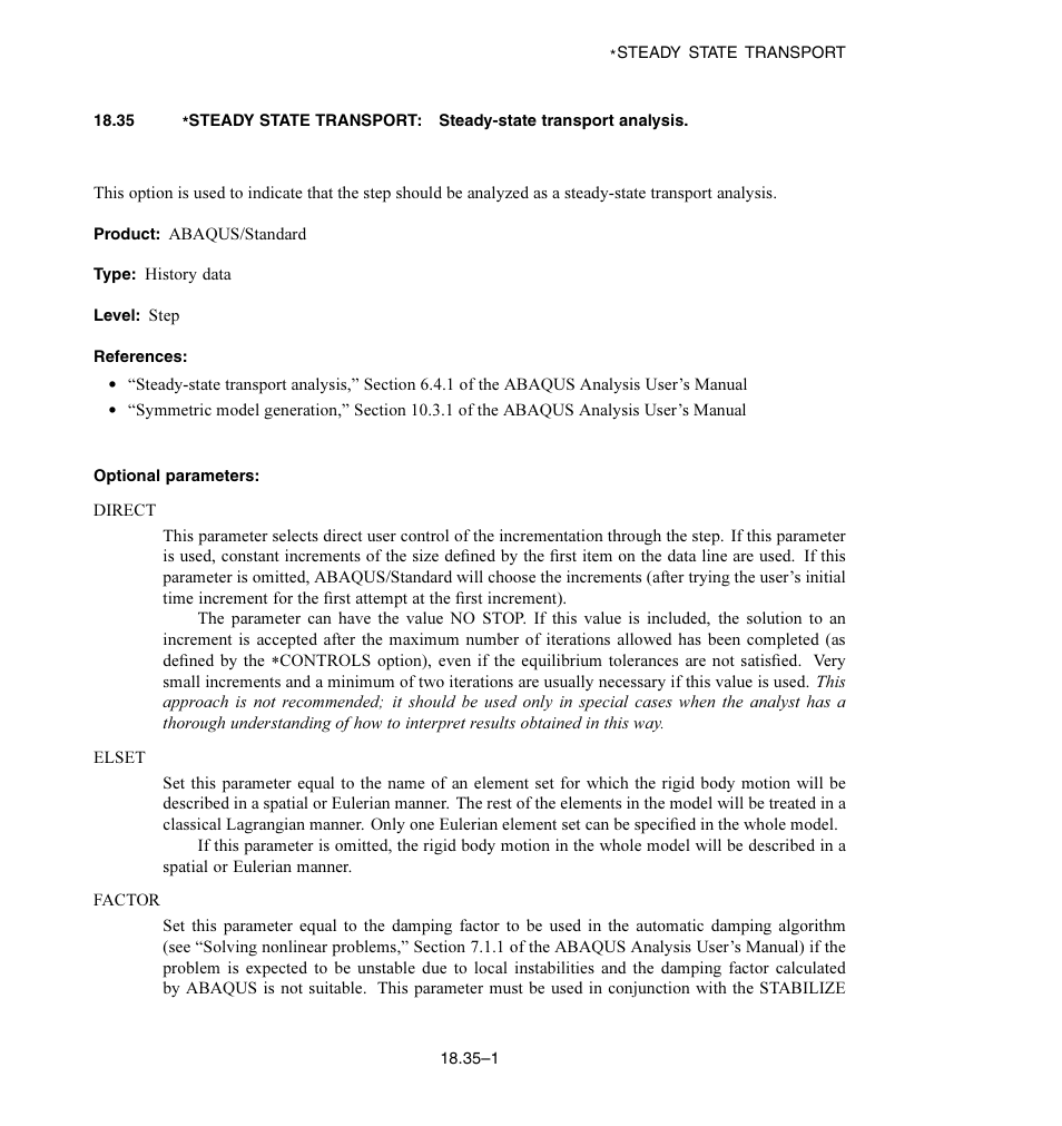 Optional parameters | ABAQUS Volume II: I–Z User Manual | Page 473 / 628