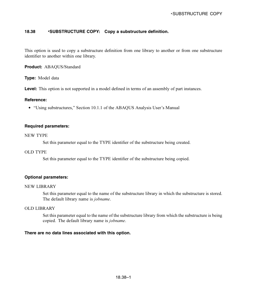 Required parameters, Optional parameters | ABAQUS Volume II: I–Z User Manual | Page 483 / 628