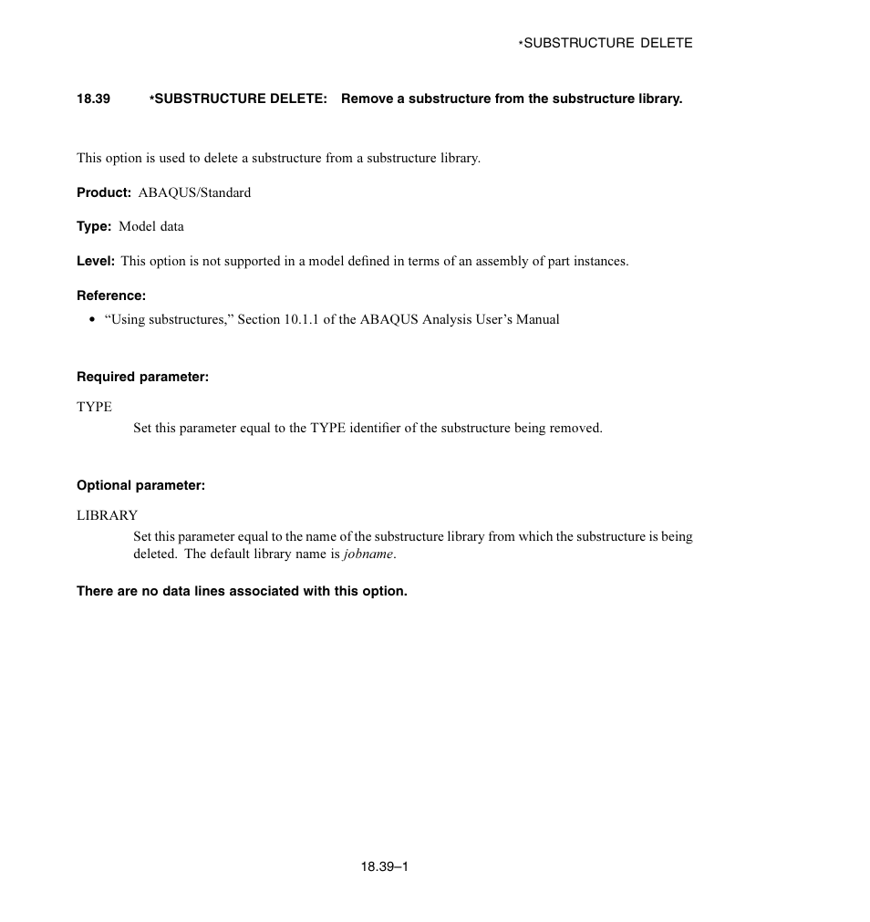 Required parameter, Optional parameter | ABAQUS Volume II: I–Z User Manual | Page 485 / 628