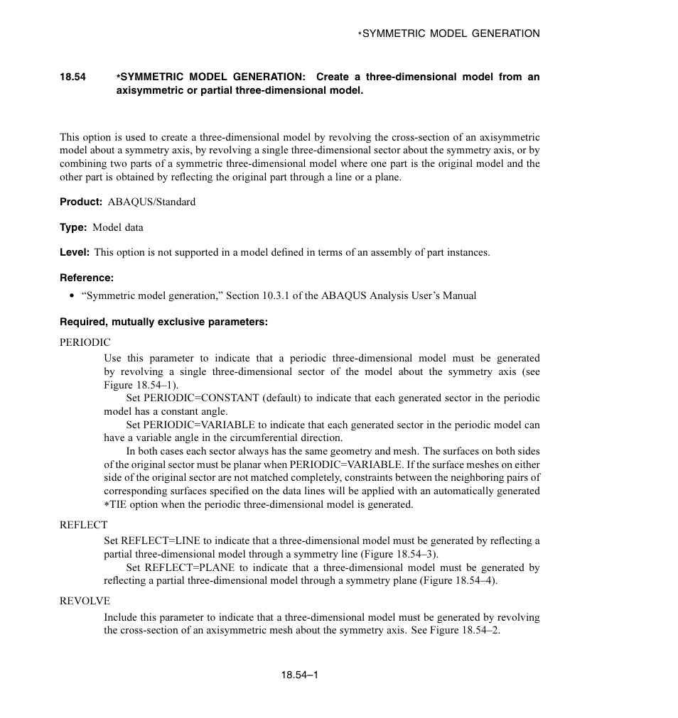 Required, mutually exclusive parameters | ABAQUS Volume II: I–Z User Manual | Page 531 / 628