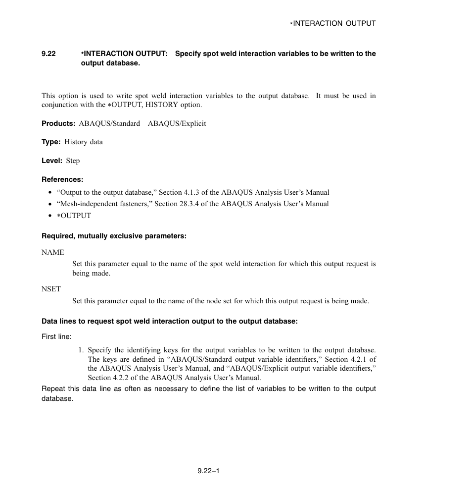 Required, mutually exclusive parameters | ABAQUS Volume II: I–Z User Manual | Page 87 / 628