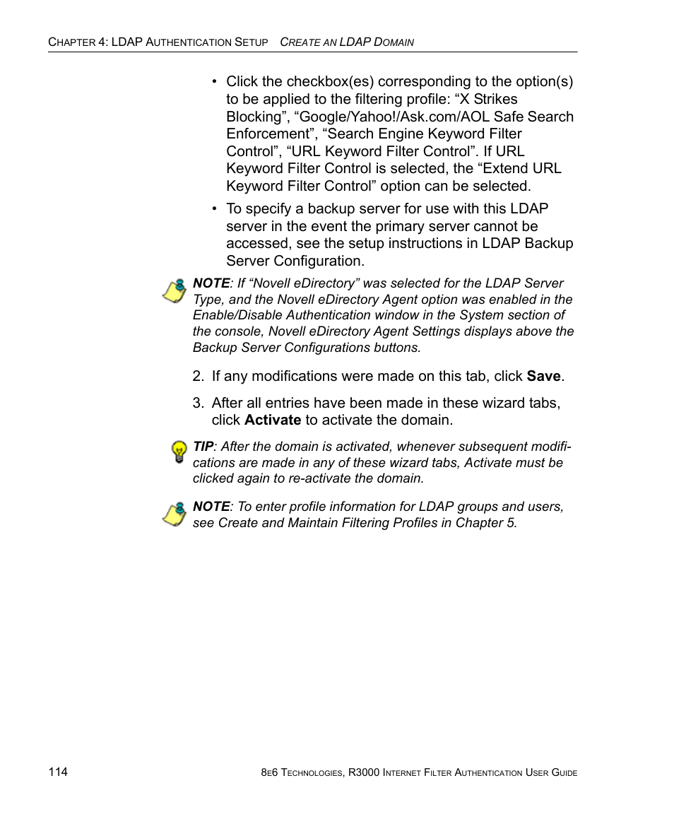 8e6 Technologies Enterprise Filter Authentication R3000 User Manual | Page 128 / 333