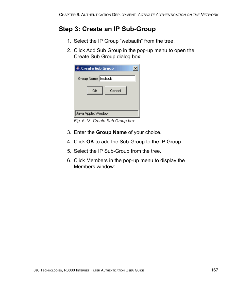 Step 3: create an ip sub-group | 8e6 Technologies Enterprise Filter Authentication R3000 User Manual | Page 181 / 333