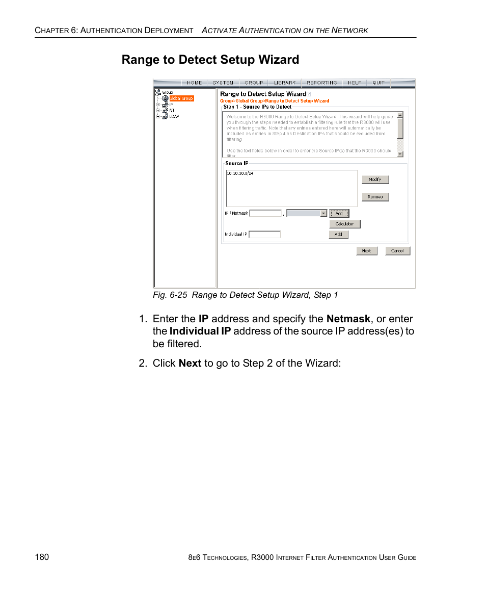 Range to detect setup wizard | 8e6 Technologies Enterprise Filter Authentication R3000 User Manual | Page 194 / 333