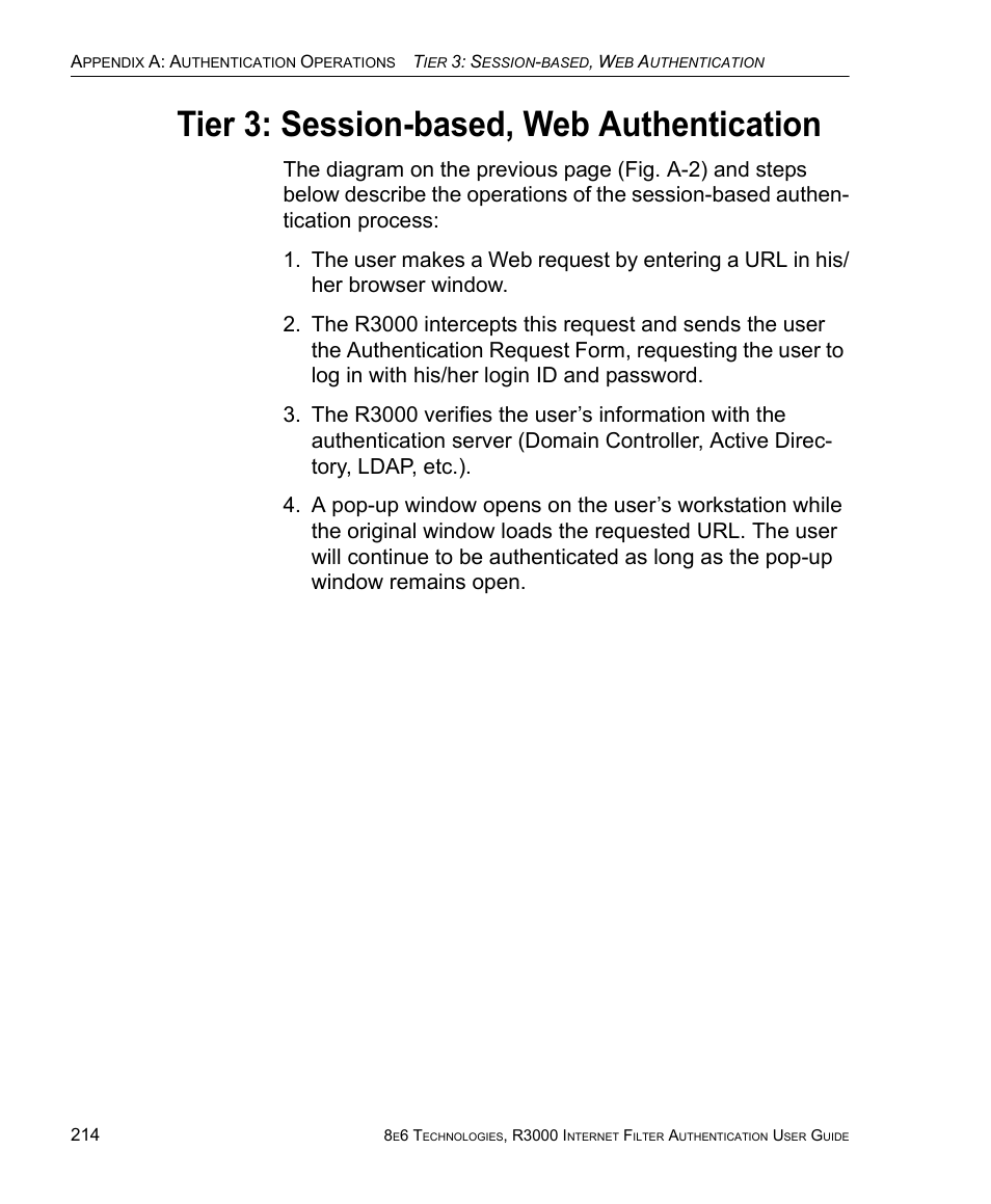 Tier 3: session-based, web authentication | 8e6 Technologies Enterprise Filter Authentication R3000 User Manual | Page 228 / 333