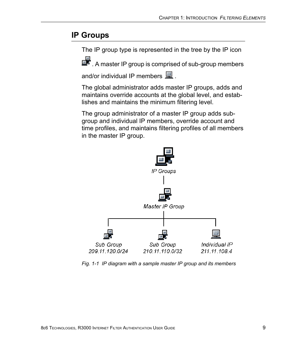 Ip groups | 8e6 Technologies Enterprise Filter Authentication R3000 User Manual | Page 23 / 333