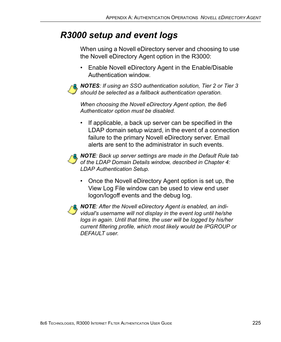 R3000 setup and event logs | 8e6 Technologies Enterprise Filter Authentication R3000 User Manual | Page 239 / 333