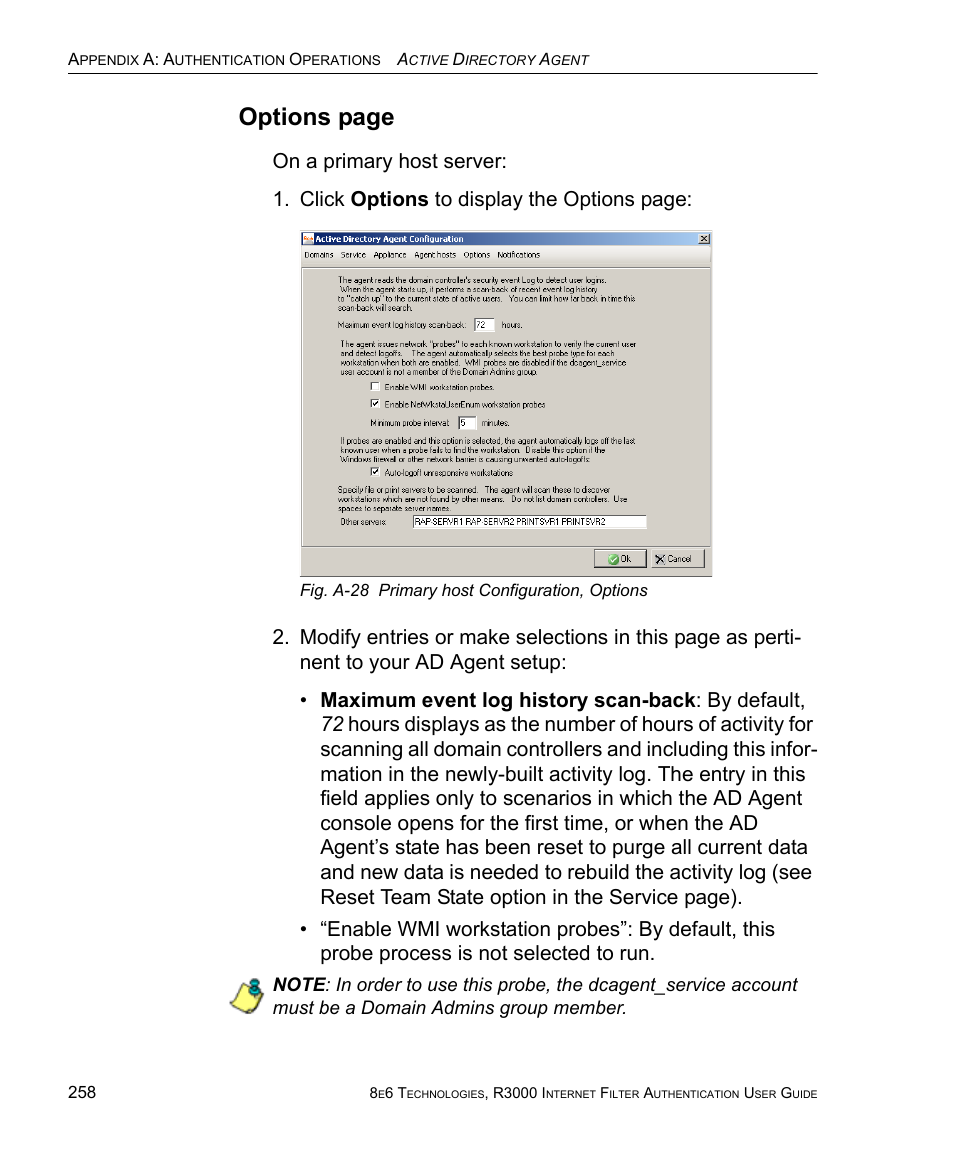 Options page | 8e6 Technologies Enterprise Filter Authentication R3000 User Manual | Page 272 / 333