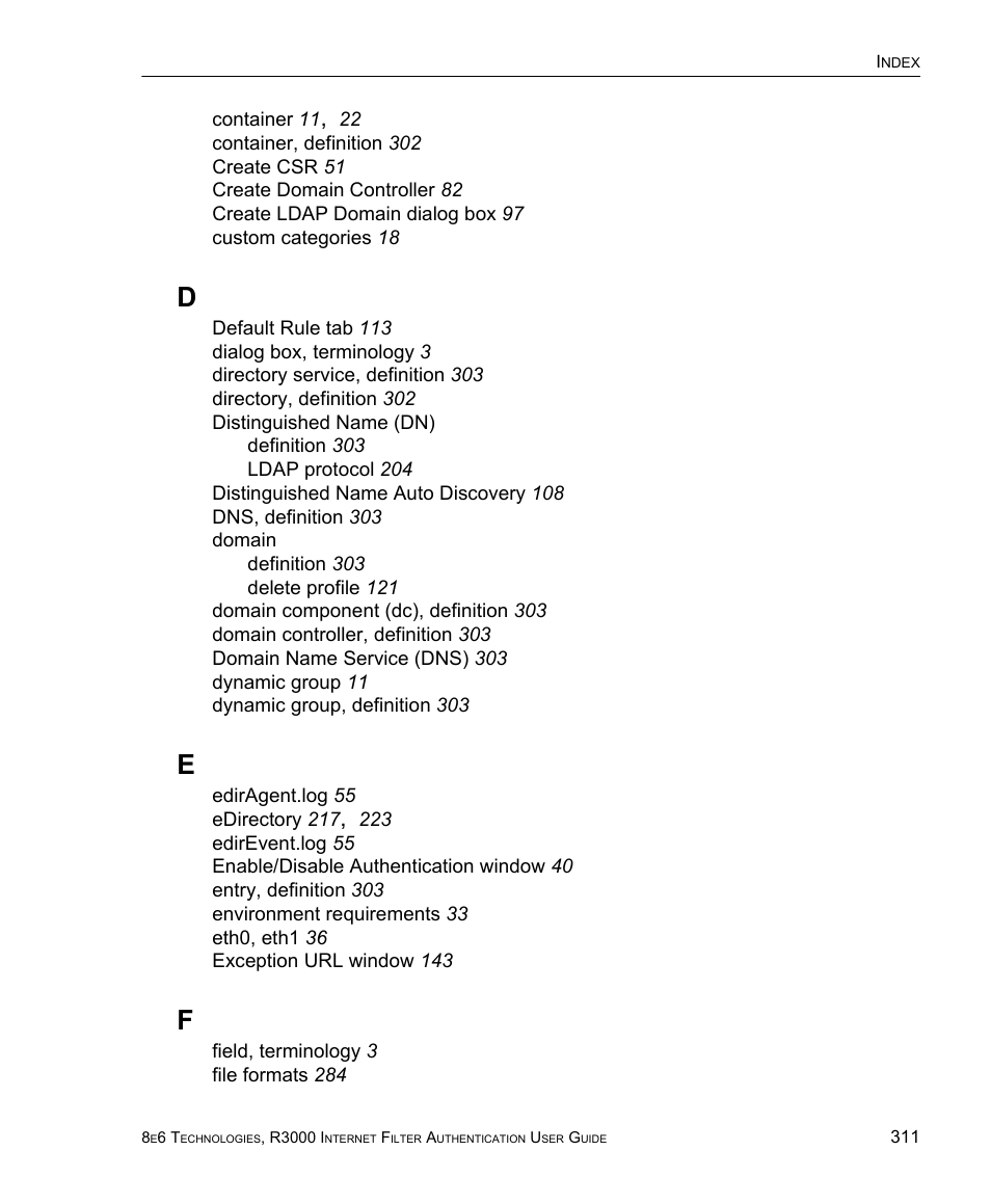 8e6 Technologies Enterprise Filter Authentication R3000 User Manual | Page 325 / 333